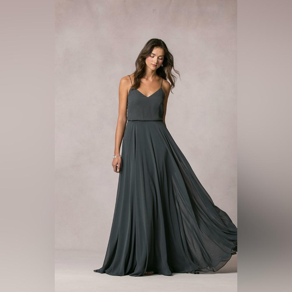 Jenny Yoo Inesse | Elegant Gray Maxi Dress | Size 10  LOW PRICE FOR TODAY ONLY